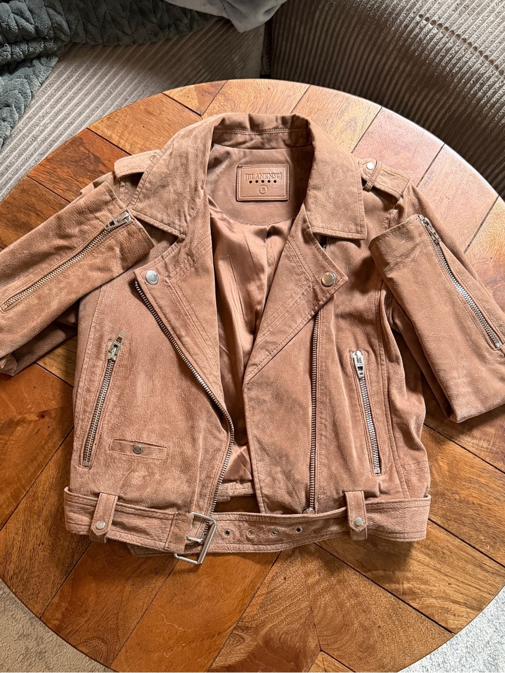 Blank NYC Brown Suede Moto Jacket